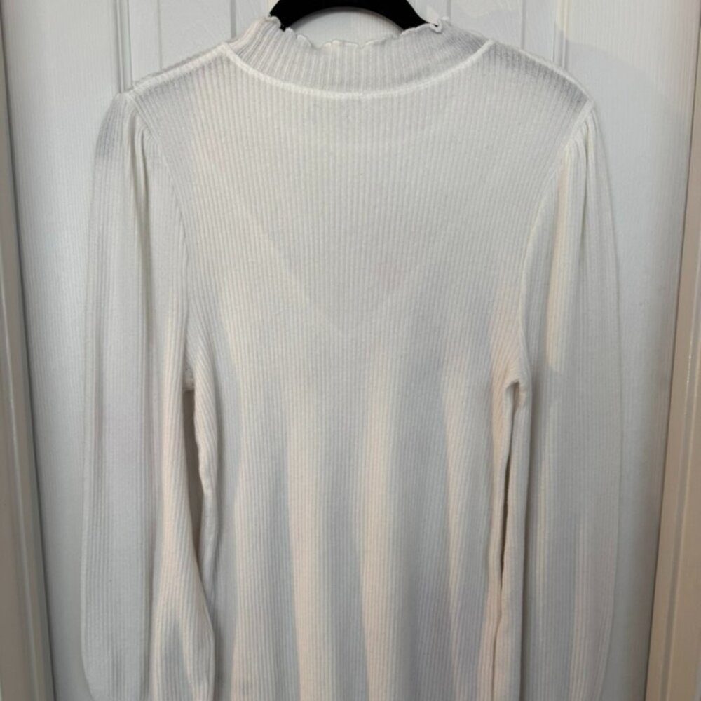 NWOT, Free People Love Struck Turtleneck Ribbed Blouse, White, Size XL - Picture 11 of 16